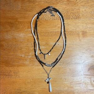 Silpada Black and White Layered Necklace